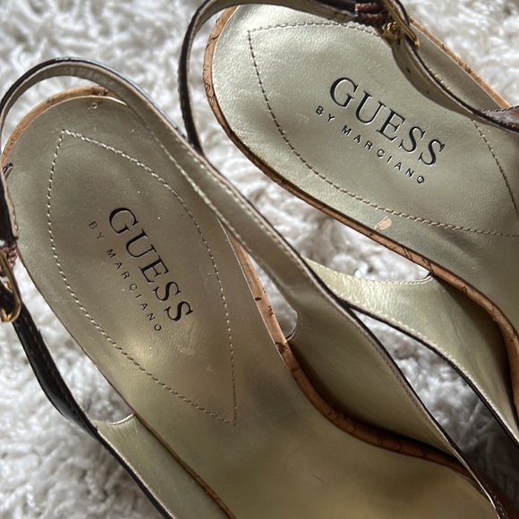 Guess brown leather open-toe heels - Picture 6 of 7